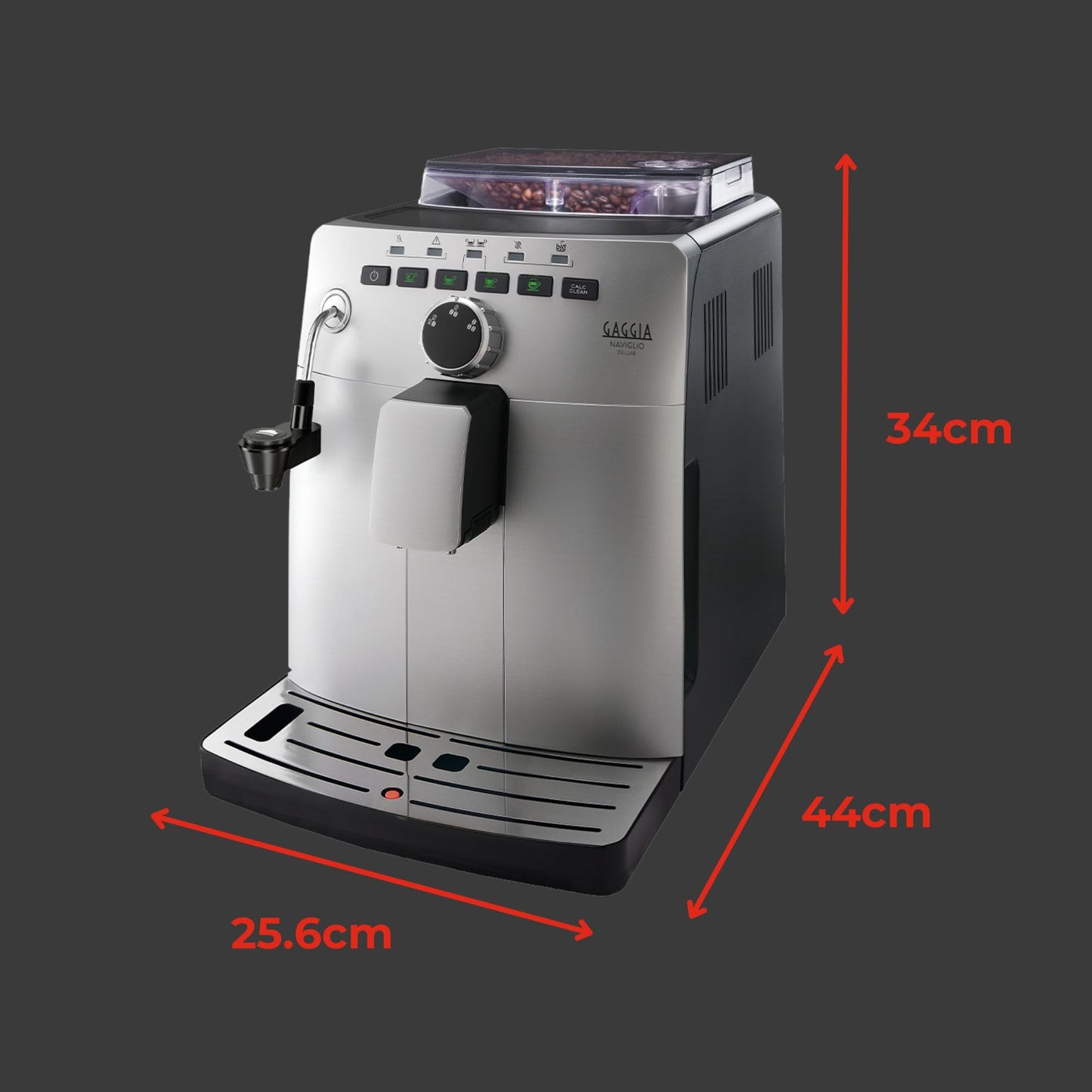 Gaggia Naviglio Deluxe Automatic Espresso Machine, Bean-to-Cup, Silver, Made in Italy