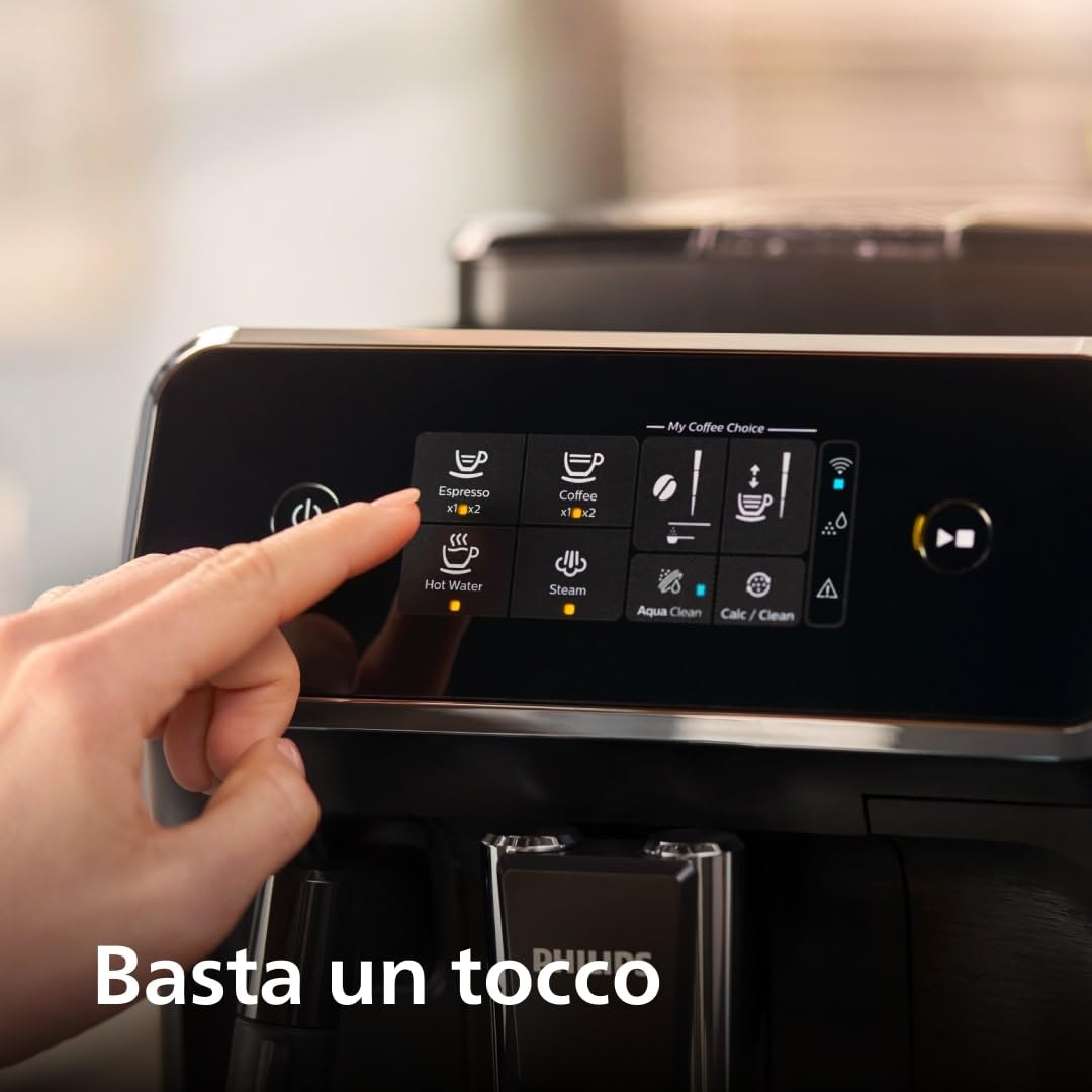 Philips 2200 Series Automatic Coffee Machine, 2 Drinks, Touch Display, Classic Milk Frother