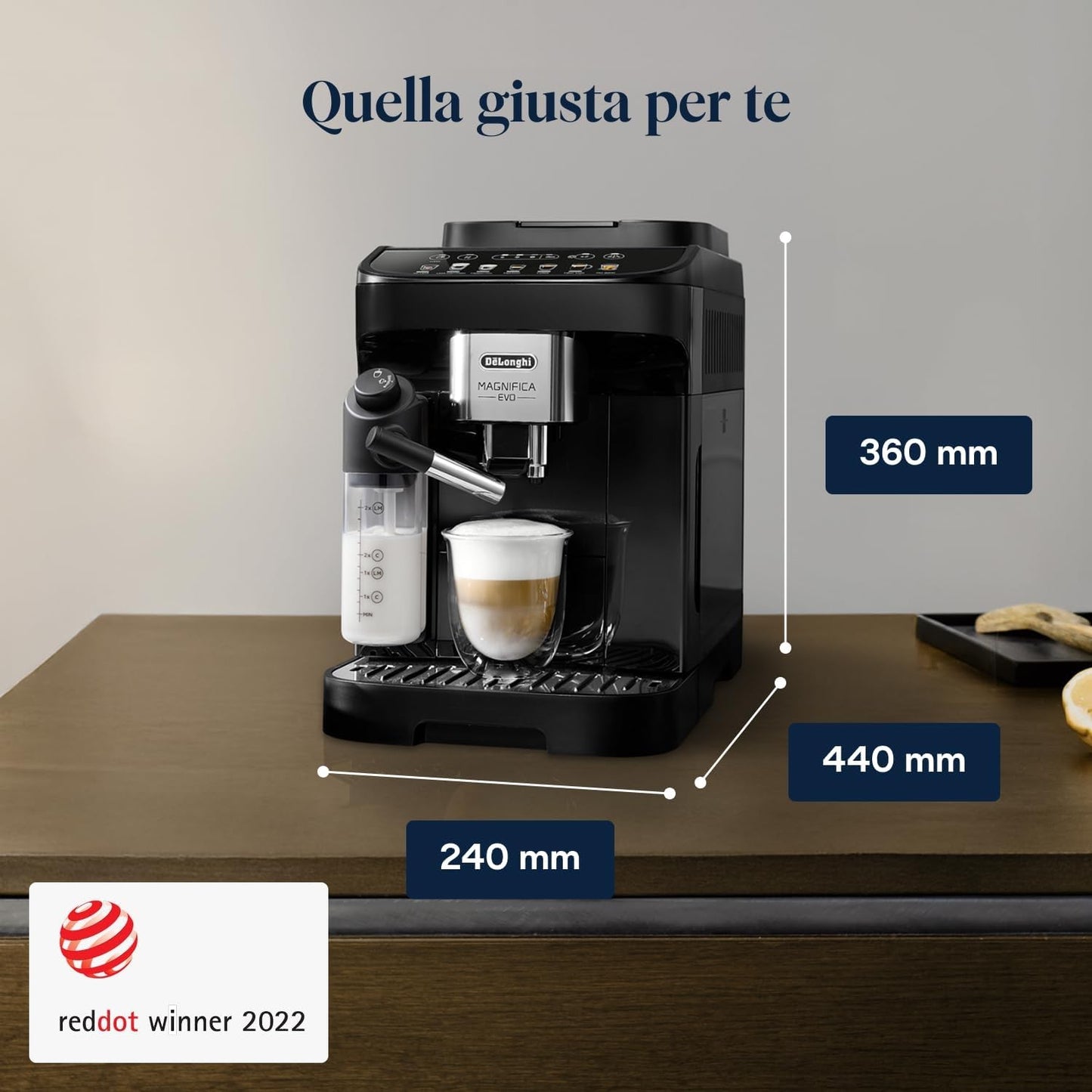 De'Longhi Magnifica Evo ECAM292.81.B Automatic Coffee Machine, 7 One-Touch Drinks, Black