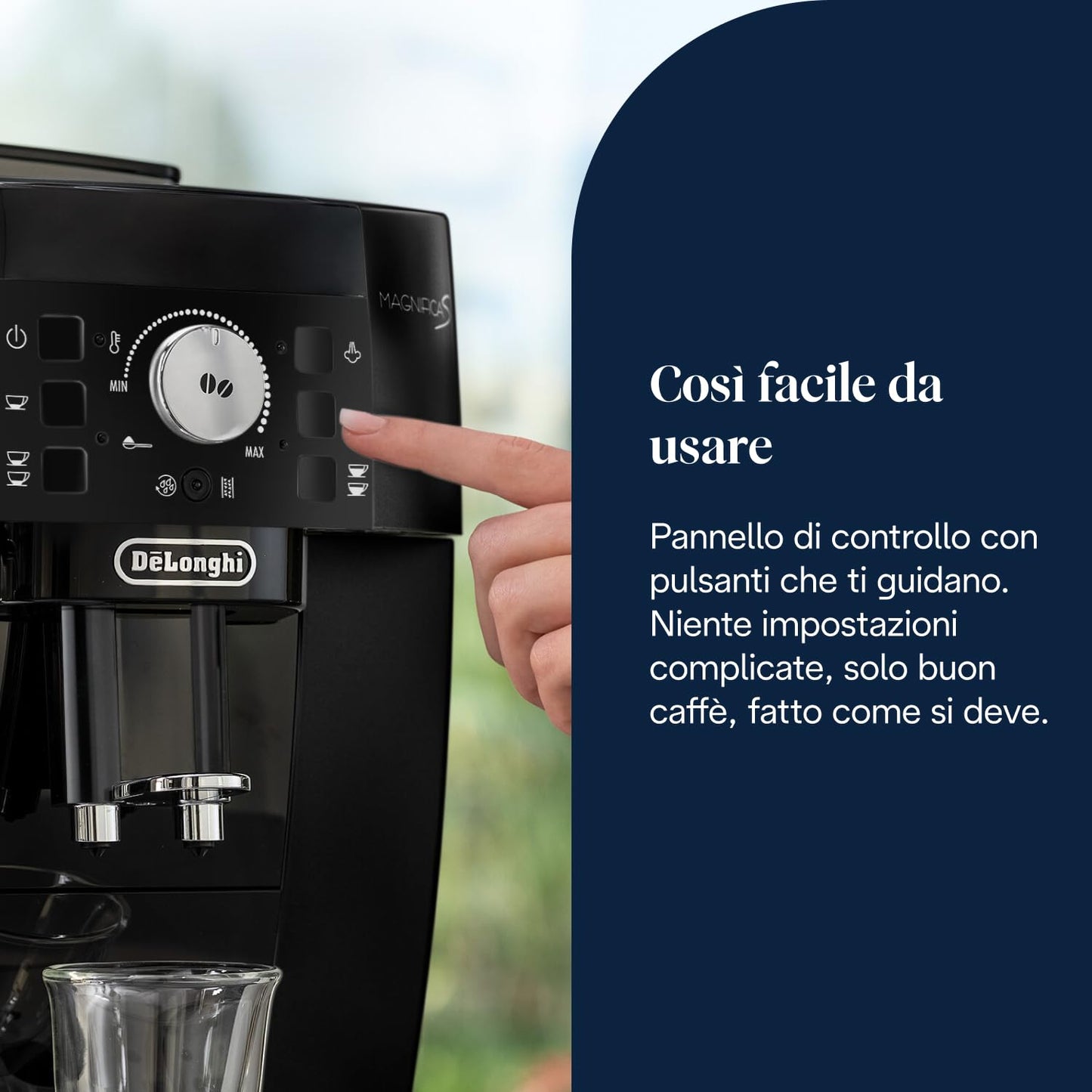 De'Longhi Magnifica S ECAM11.112.B Automatic Espresso Machine, Bean or Ground Coffee, Black