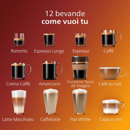 Philips 5400 Series Automatic Coffee Machine, LatteGo, 12 Drinks, 4 User Profiles