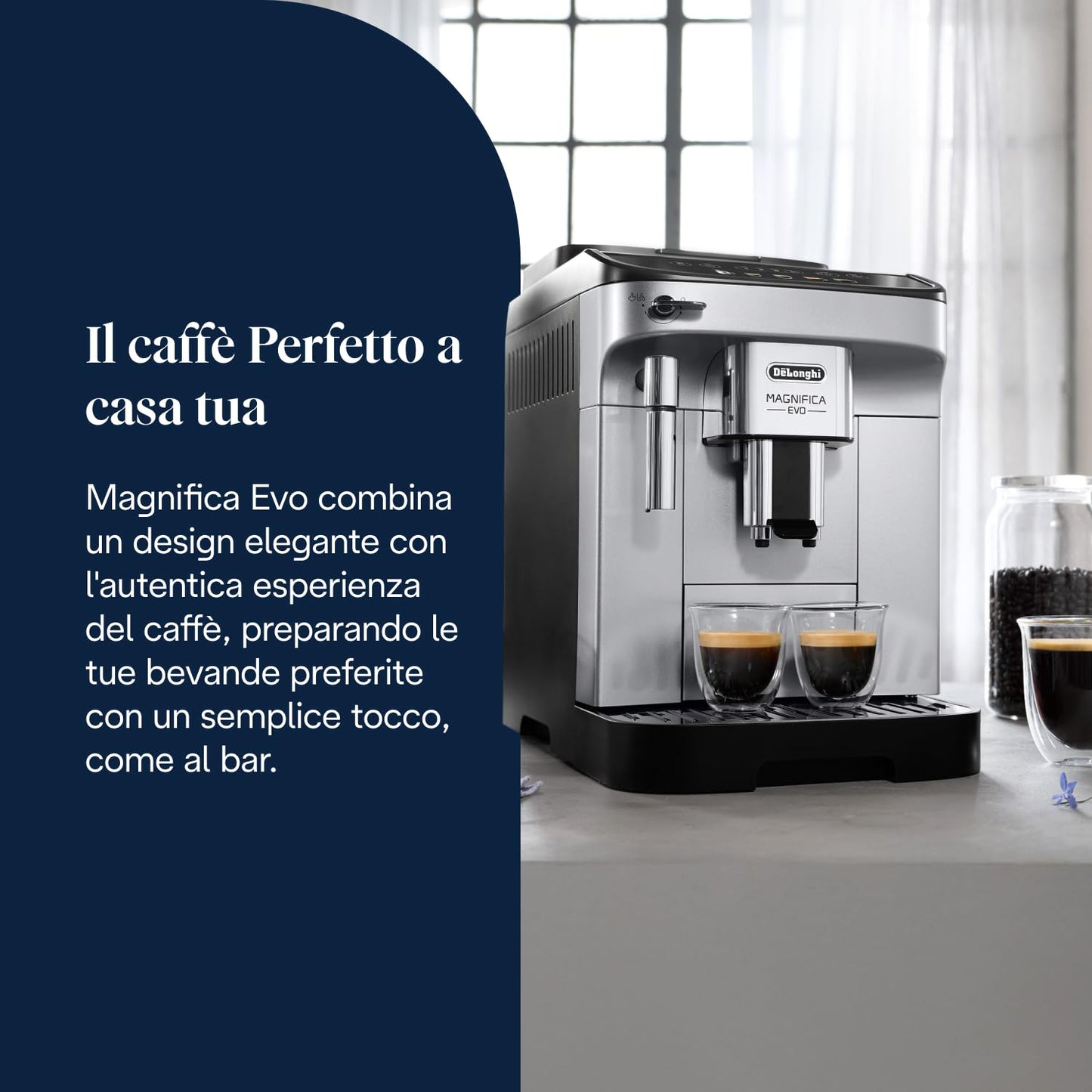 De'Longhi Magnifica ECAM292.33.SB Automatic Coffee Machine, 4 One-Touch Drinks, Silver